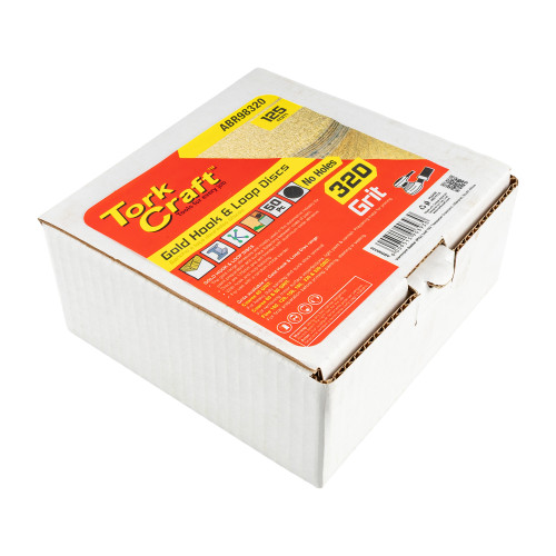 Gold Disc (50 Pieces) 320 Grit 125mm Without Hole Hook And Loop