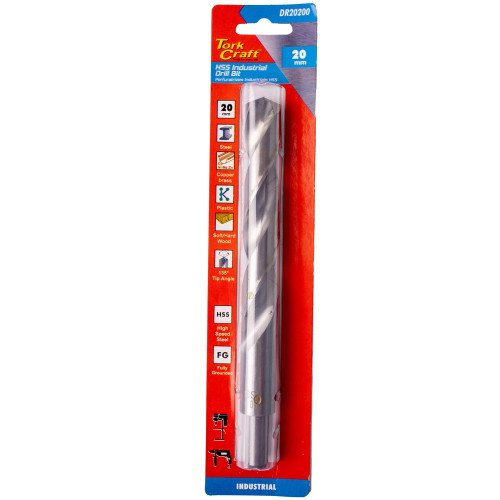 DRILL HSS 20.0MM 135DEG 1/CARD REDUCED SHANK INDUSTRIAL BIT DRILL HSS 20.0MM 135DEG 1/CARD REDUCED SHANK INDUSTRIAL BIT