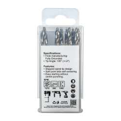 PRECISION-MAX STEP POINT 4.8MM HSS DRILL 10 PACK