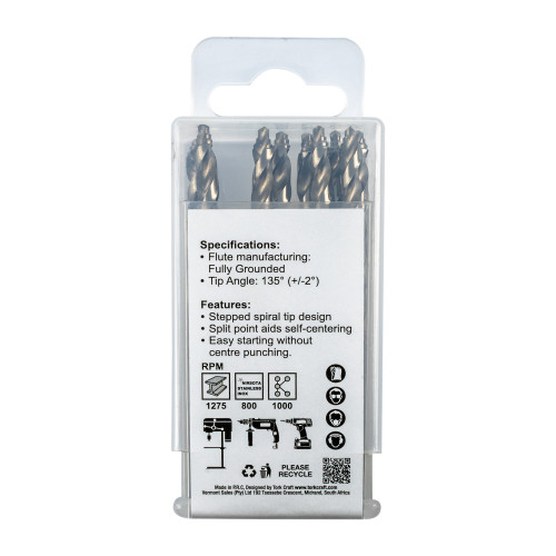 PRECISION-MAX STEP POINT 4.8MM HSS DRILL 10 PACK