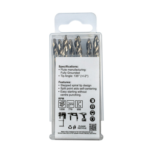 Precision-max Step Point 5.0mm Hss Drill 10 Pack