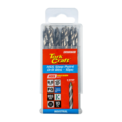 PRECISION-MAX STEP POINT 6.0MM HSS DRILL 10 PACK PRECISION-MAX STEP POINT 6.0MM HSS DRILL 10 PACK