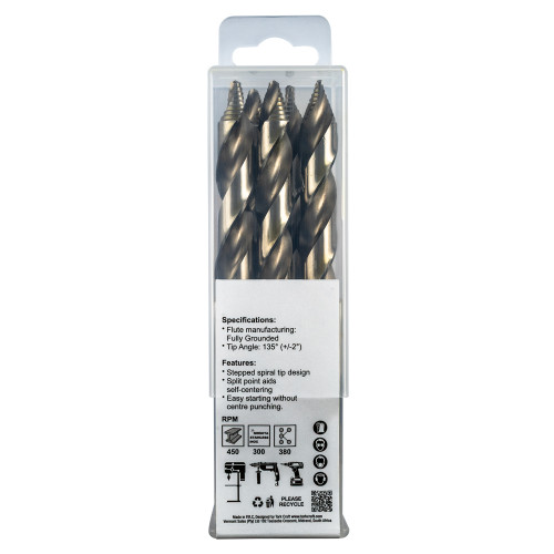 Precision-max Step Point 13.0mm Hss Dril 5 Pack