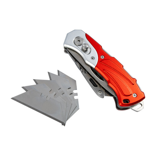 Knife Utility S/steel Blades Foldable With 5 Spare Blades