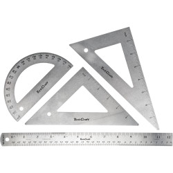 PROTRACTOR RULER & 2 X TRAINGLE SET 4PC