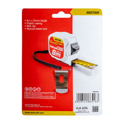 MEASURING TAPE M/LOCK 8M X 25MM PLASTIC CASING