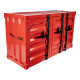 METAL CONTAINER STORAGE BOX 1000 X 400 X 600MM RED 3 DOOR SINGLE SHELF METAL CONTAINER STORAGE BOX 1000 X 400 X 600MM RED 3 DOOR SINGLE SHELF