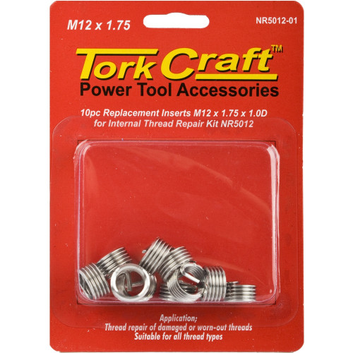 THREAD REPAIR KIT M12 X 1.75 X 1.0D REPL. INSERTS FOR NR5012 THREAD REPAIR KIT M12 X 1.75 X 1.0D REPL. INSERTS FOR NR5012