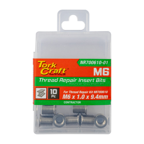 Repl. Insert 10pc M6 X 1.0 X 9.4mm S/steel For Nr700610
