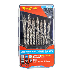 PRECISION-MAX STEP POINT 19PCE DRILL SET 1-10MM  X 0.5MM