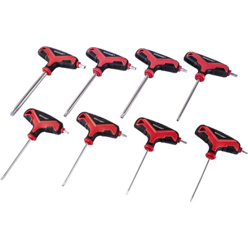 8PC TORX T-HANDLE WRENCH SET SIZES: T10-T15-T20-T25-T30-T40-T45-T50 8PC TORX T-HANDLE WRENCH SET SIZES: T10-T15-T20-T25-T30-T40-T45-T50