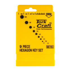 9pc Hex Key Set 1.5-10mm Cr-v In Plastic Case