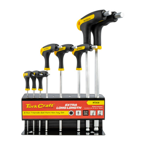 Ball Point T Handle 8pc Hex Allen Key Set