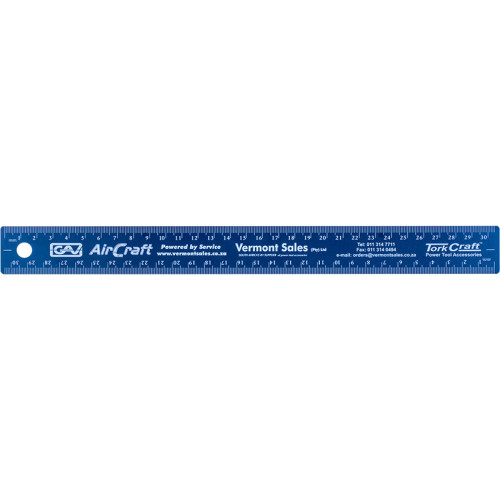 300MM CORK BACKED STAINLESS STEEL RULER BLUE 300MM CORK BACKED STAINLESS STEEL RULER BLUE