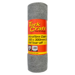 MICROFIBRE CLOTH BLUE 300MM X 300MM 20PC ROLL TEAR-OFF 180GSM