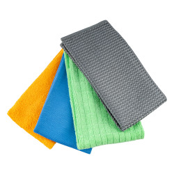 Microfibre Cloth Cleaning/drying Set 4pc 300mm X 400mm 200/280gsm