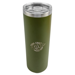 TORK CRAFT STAINLESS STEEL SKINNY TUMBLER C/W STRAW CAMO GREEN