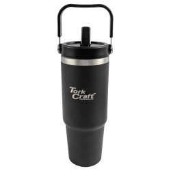 TORK CRAFT STAINLESS STEEL TRAVEL TUMBLER C/W STRAW CHARCOAL 800ML