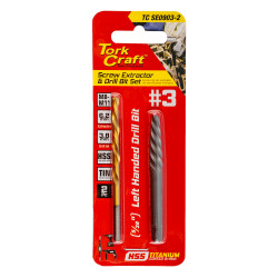 SCREW EXTRACTOR SET 2PC NO.3 WITH LEFT HAND DRILL BIT
