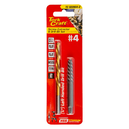 SCREW EXTRACTOR SET 2PC NO.4 WITH LEFT HAND DRILL BIT SCREW EXTRACTOR SET 2PC NO.4 WITH LEFT HAND DRILL BIT