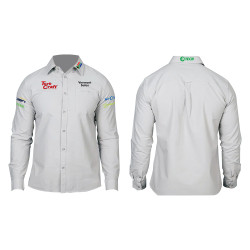Vermont Ladies Cotton Long Sleeve Shirt Grey Small