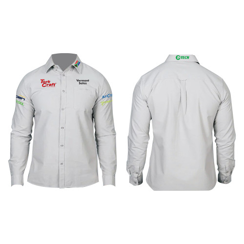 Vermont Ladies Cotton Long Sleeve Shirt Grey Small
