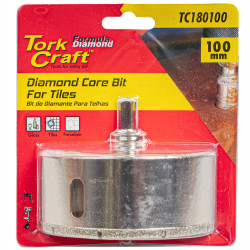 DIAMOND CORE BIT 100MM FOR TILES HEX SHANK