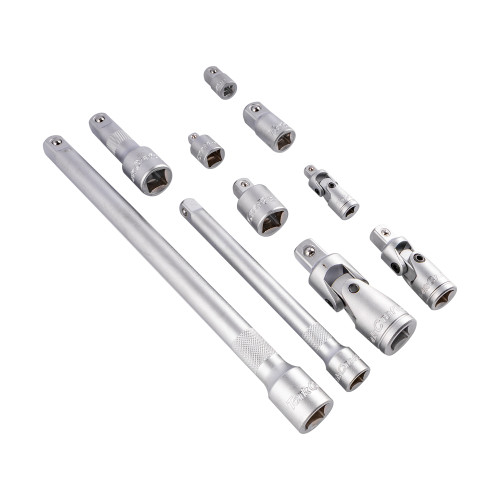 10PC ADAPTOR & EXTENTION SET 1/2', 1/4', 3/8'