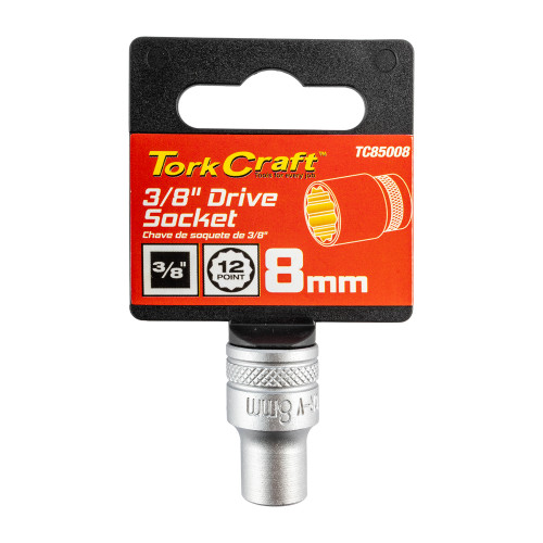 Socket 3/8"dr 8mm 12pt Crv