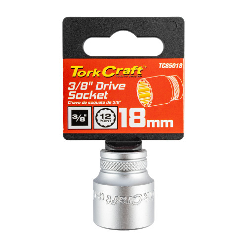 Socket 3/8"dr 18mm 12pt Crv