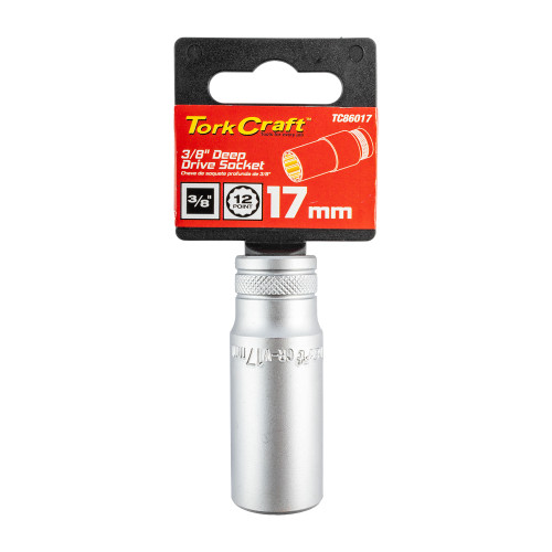 Deep Socket 3/8"dr 17mm 12pt Crv