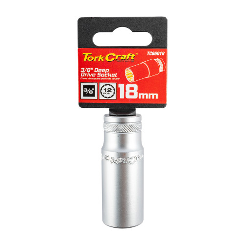 Deep Socket 3/8"dr 18mm 12pt Crv