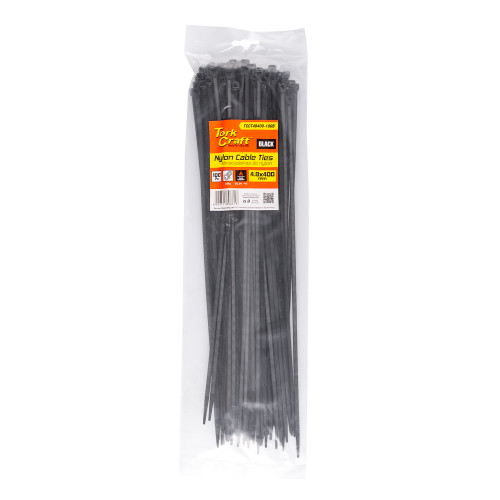 NYLON CABLE TIES 4.8MM X 400MM BLACK 100PC NYLON CABLE TIES 4.8MM X 400MM BLACK 100PC