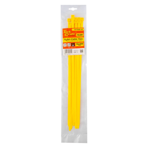 NYLON CABLE TIES 7.6MM X 400MM YELLOW 10PC NYLON CABLE TIES 7.6MM X 400MM YELLOW 10PC