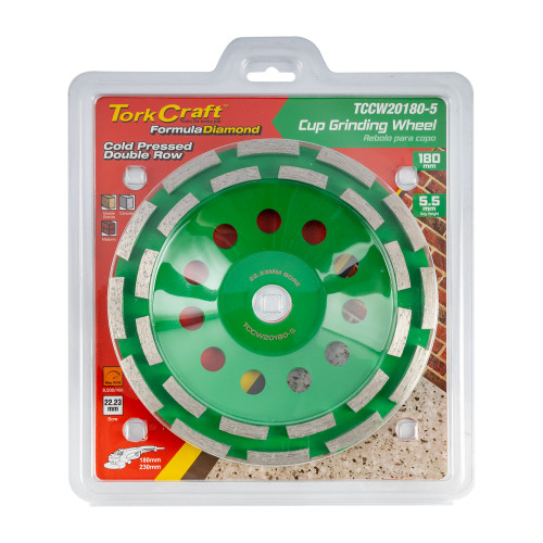 Dia. Cup Wheel 180mm X 22.23mm Dbl Row Cold Pressed Contractor