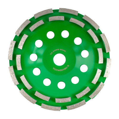 Dia. Cup Wheel 180mm X 22.23mm Dbl Row Cold Pressed Contractor