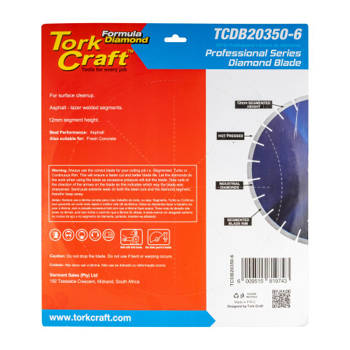 Diamond Blade 350x25.4mm Asphalt Laser Welded Segmented Tar