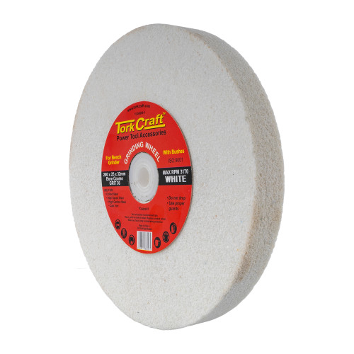 Grinding Wheel 200x25x32mm White Coarse 36gr W/bushes For Bench Grin