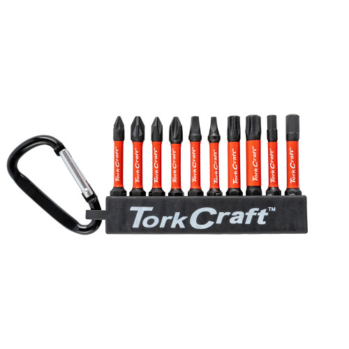 Impact Power Bit Set 10pc 50mm Pz Ph Sq Torx Hex