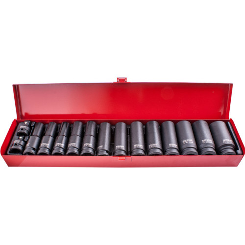 15PC 1/2' DR IMP SOCKET SET(10 - 27 + 2 X ADAPTORS 3/8X1/2 & 1/2X3/8 ) 15PC 1/2' DR IMP SOCKET SET(10 - 27 + 2 X ADAPTORS 3/8X1/2 & 1/2X3/8 )