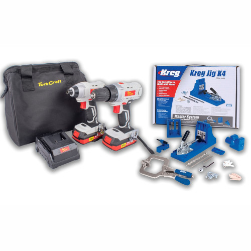 DRILL & IMPACT DRIVER & KREG JIG K4 TWIN PACK TC20002 DRILL & IMPACT DRIVER & KREG JIG K4 TWIN PACK TC20002