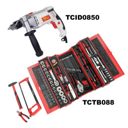 Impact Drill 850w & Cantilever Tool Box 88pc Combo