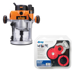 PLUNGE ROUTER 2400W 1/2'& 1/4'COLLET 230V & KREG INS PLATE TL-TRITON
