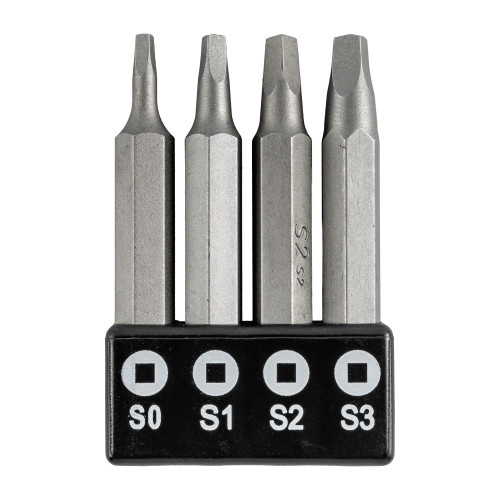 Screwdriver Bit Set Square Recess 4pce 50mm Sq0.1.2.3